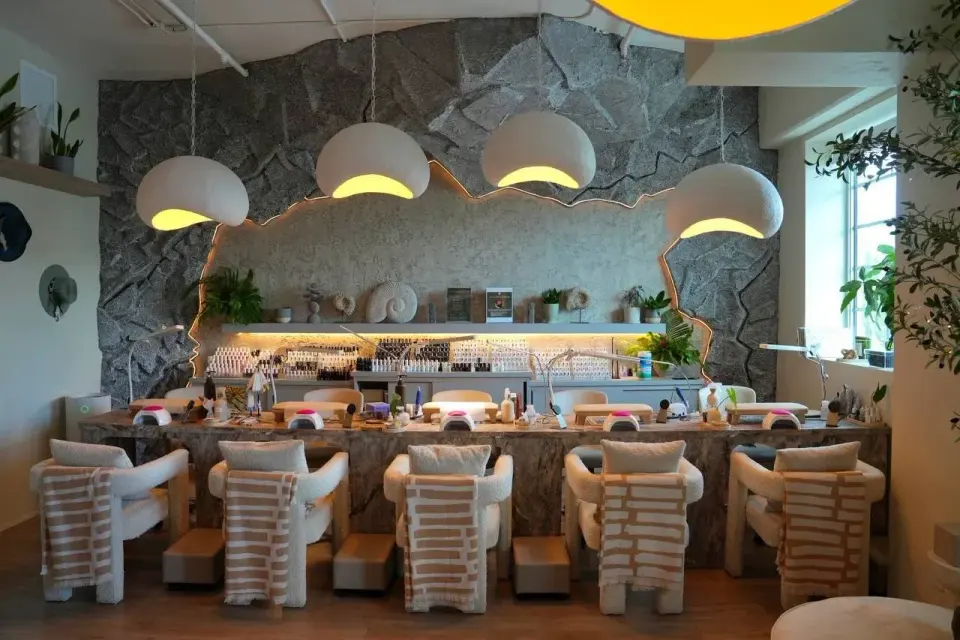 The nail bar at Atenaá Beauty Concept, Miami Beach