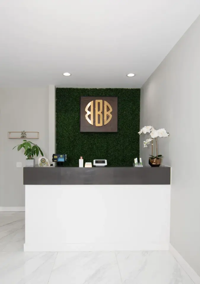 Front desk at Beauty Brows N Beyond, Atlanta