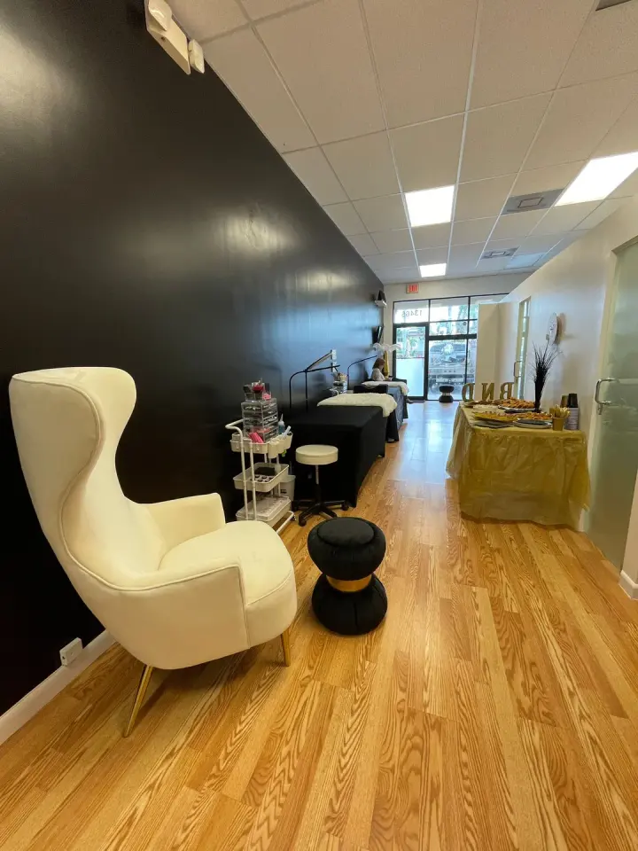 Treatment hallway and waiting area at Beauty N Divine Waxing Spa, Homestead