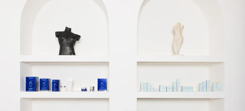 Retail shelving inside BODYWELLE, Miami Beach