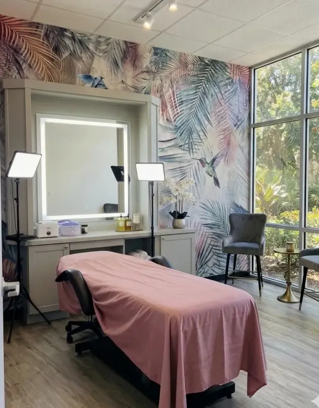 Boutique waxing treatment room at Captivant Esthetics, Tamarac