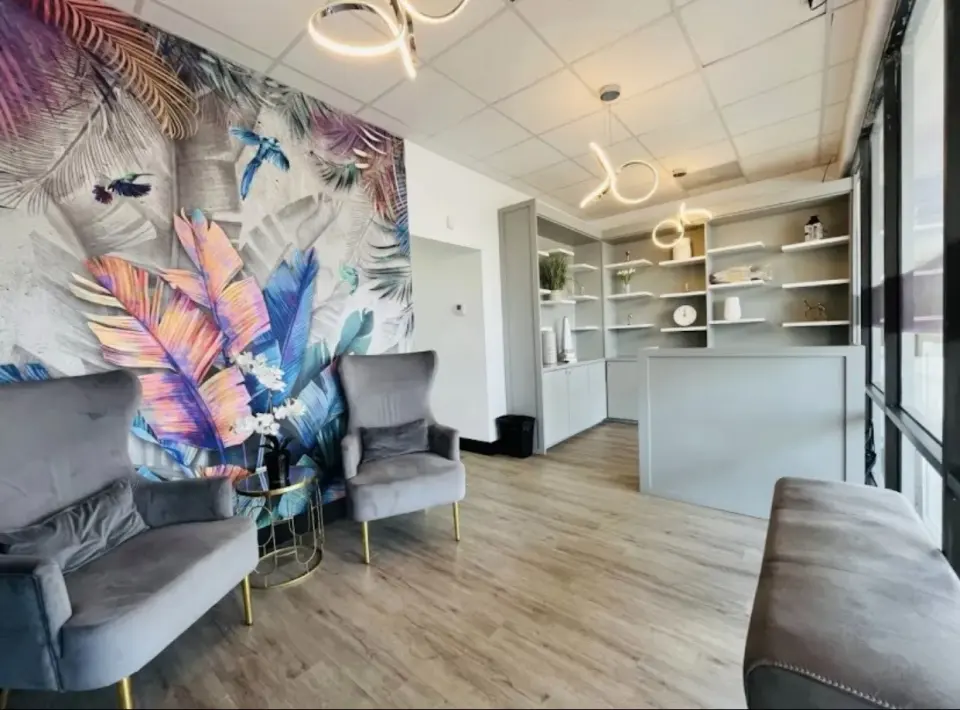 Reception lounge at Captivant Esthetics, Tamarac