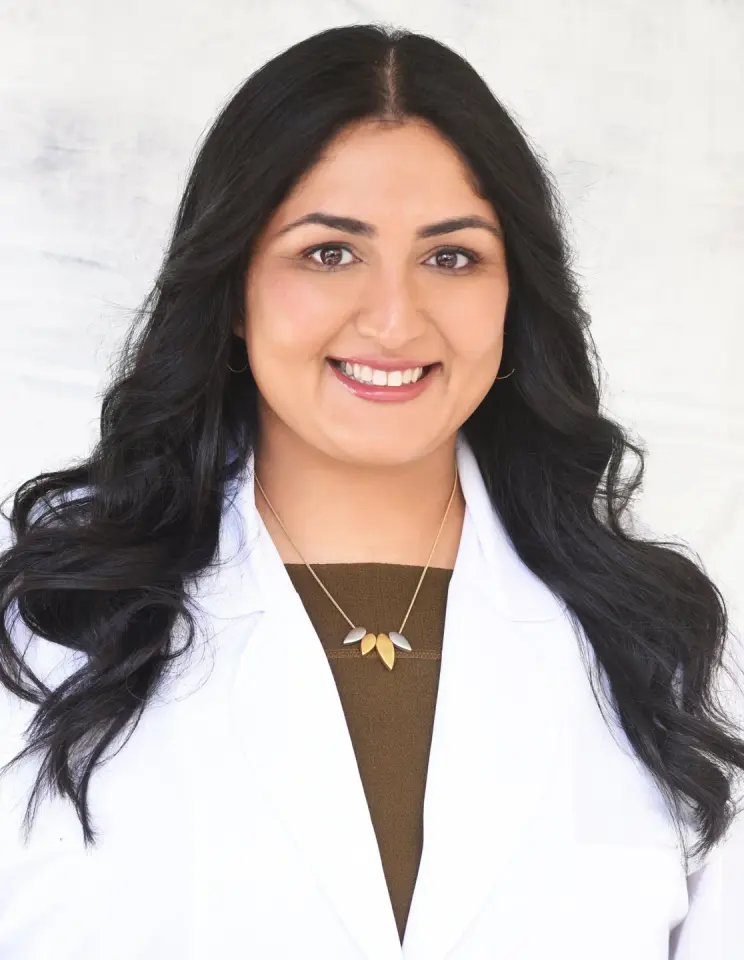 Culver Primary founder Dr. Tania Bhatia in a white coat.