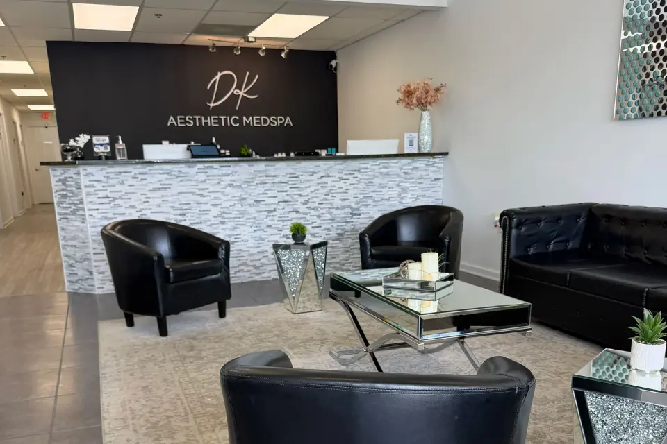 Reception lobby at DK Aesthetic Medspa, Marietta
