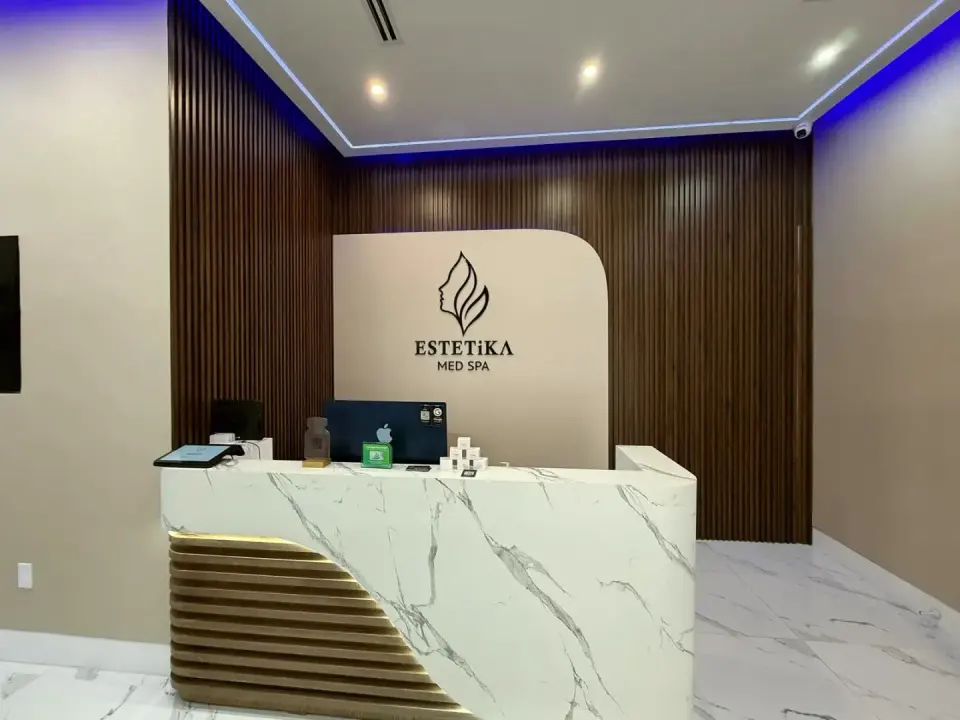 Reception desk at Estetika Med Spa, Hallandale Beach