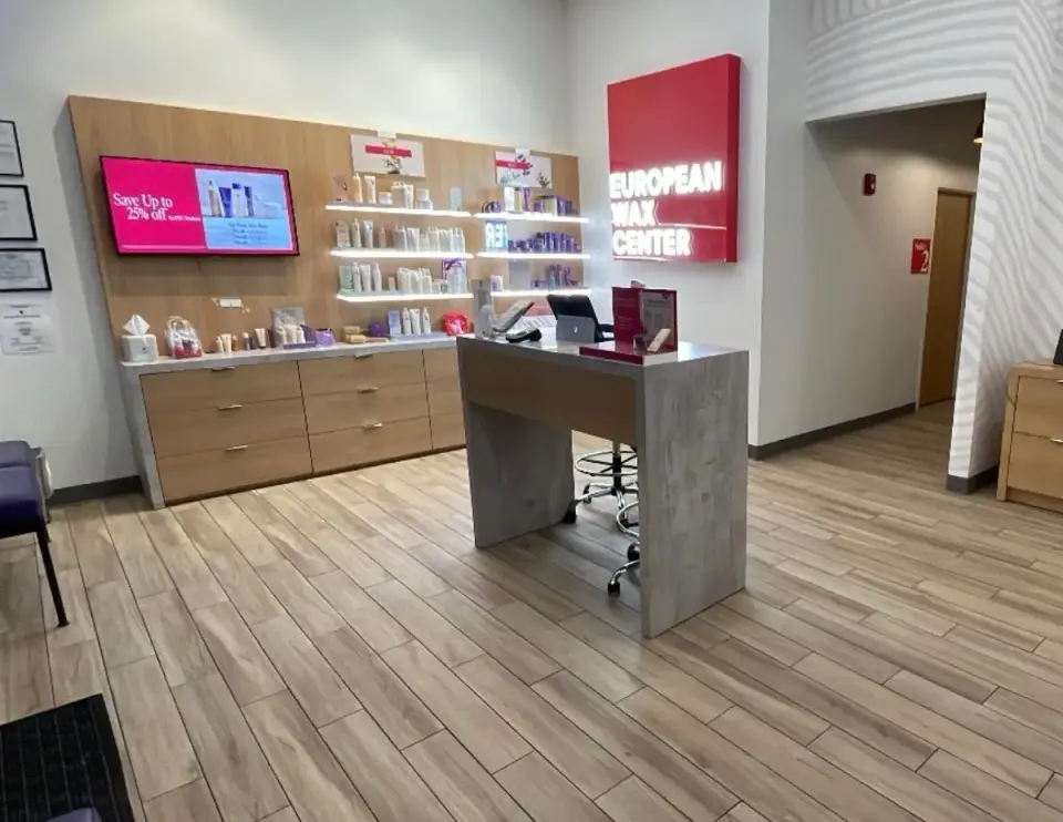 Retail/reception area at European Wax Center, Doral