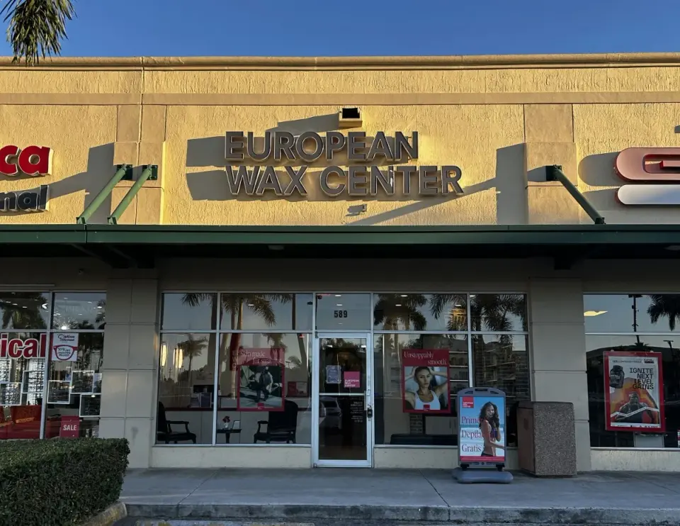 Storefront of European Wax Center, Hialeah