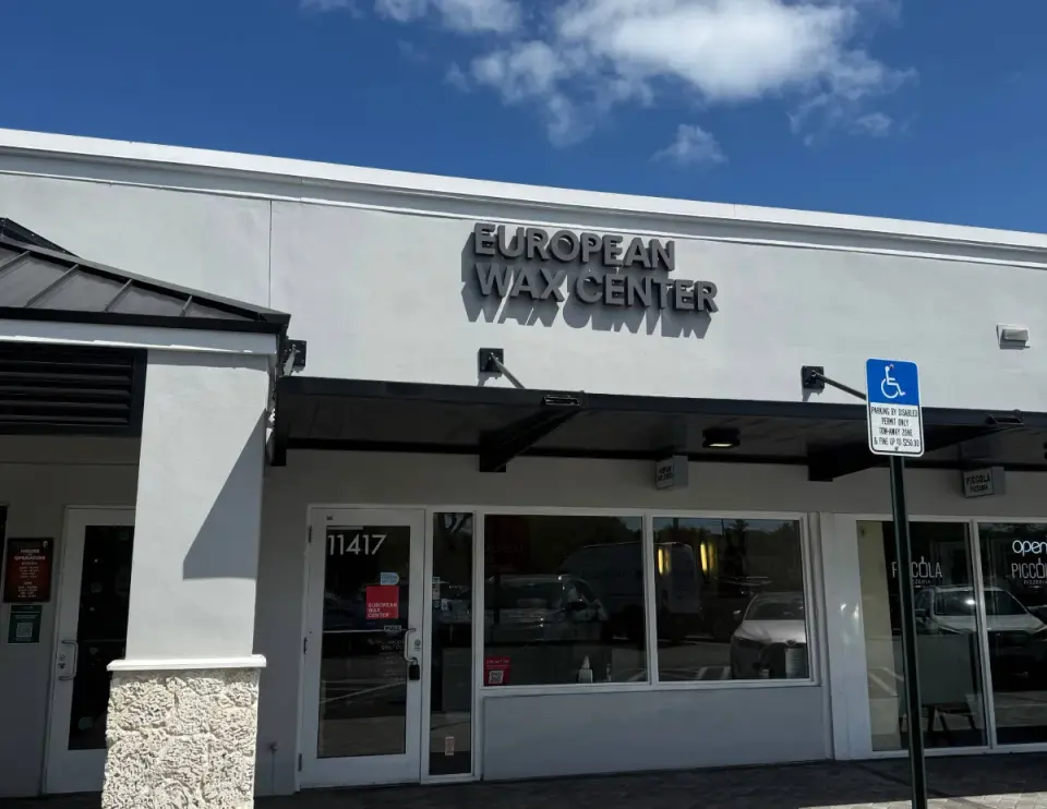 Storefront of European Wax Center, Pinecrest