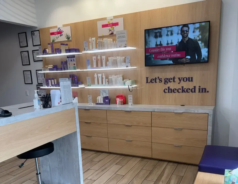Retail/reception area at European Wax Center, Tamarac