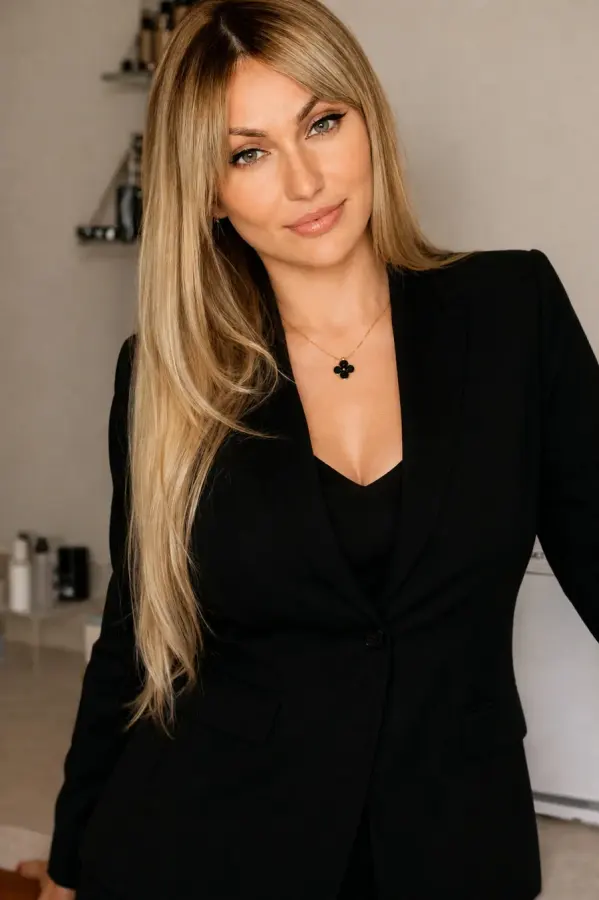 Zhanna, founder of Face & Body Labs, in the studio