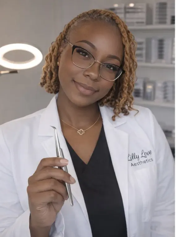 Esthetician at Lilly Love Aesthetics, Smyrna, in the studio