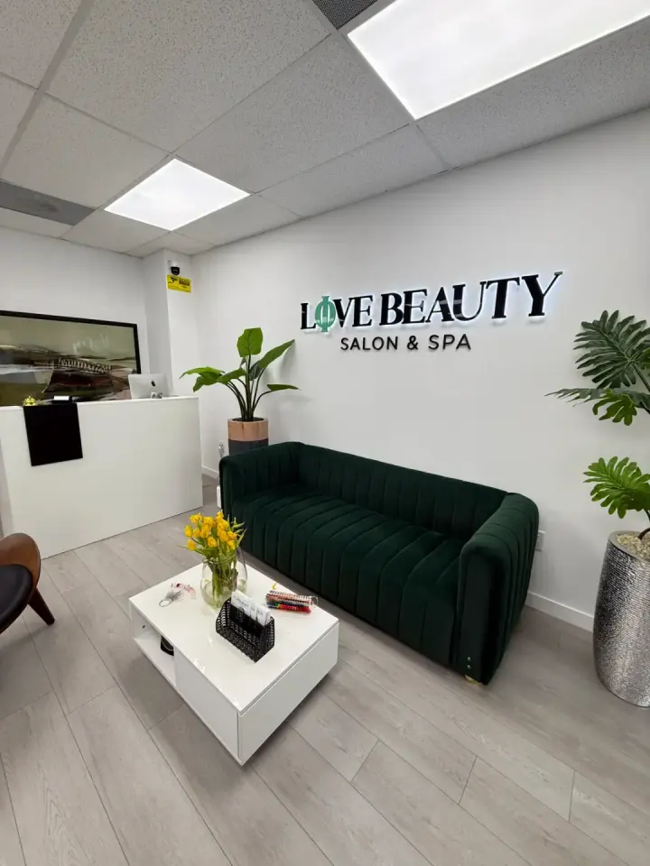 Reception area at Live Love Beauty Salon & Spa, Hialeah