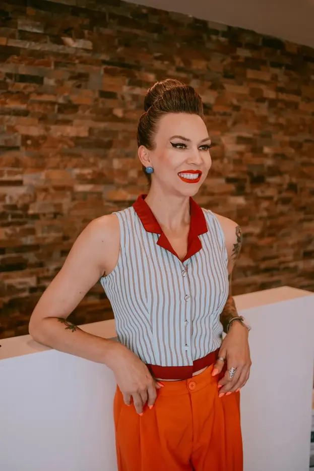 Liz, the esthetician, pictured on the official Liz’s Touch website