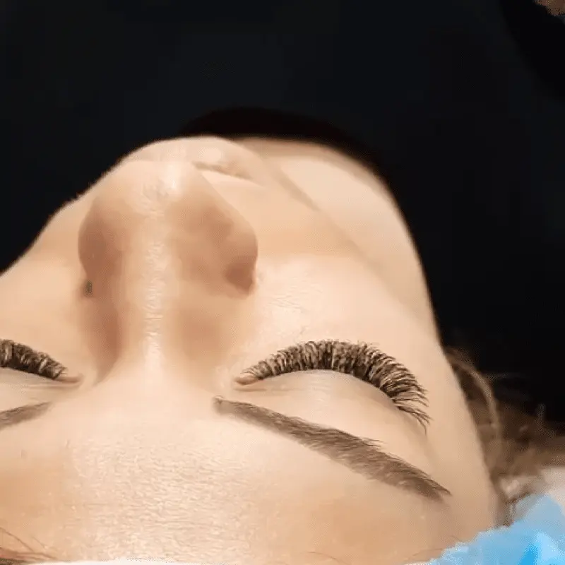 Close-up of eyelash extensions from Lulylash’s official gallery