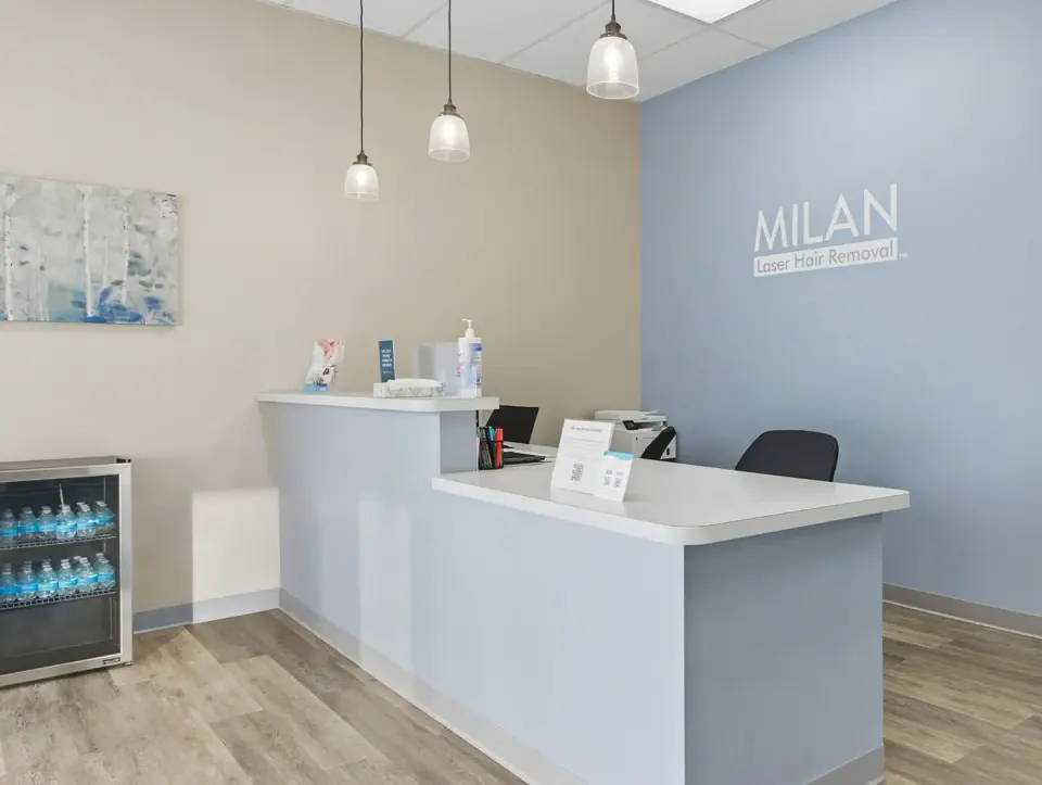 Front desk at Milan Laser Hair Removal, Alpharetta
