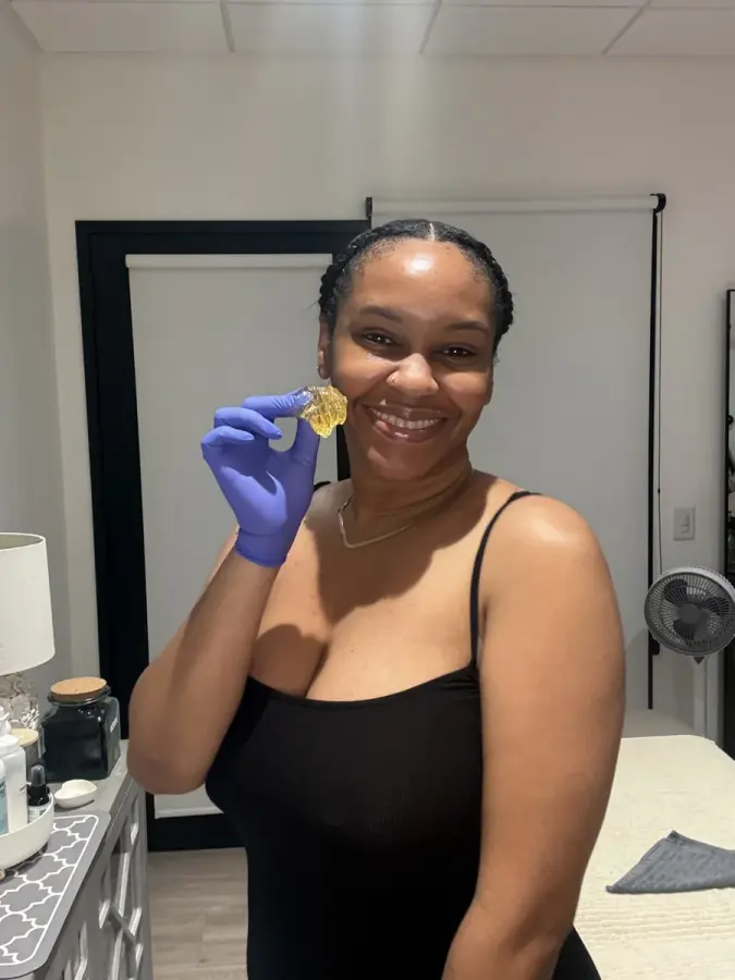 Ryane Ashley pictured in her sugaring studio