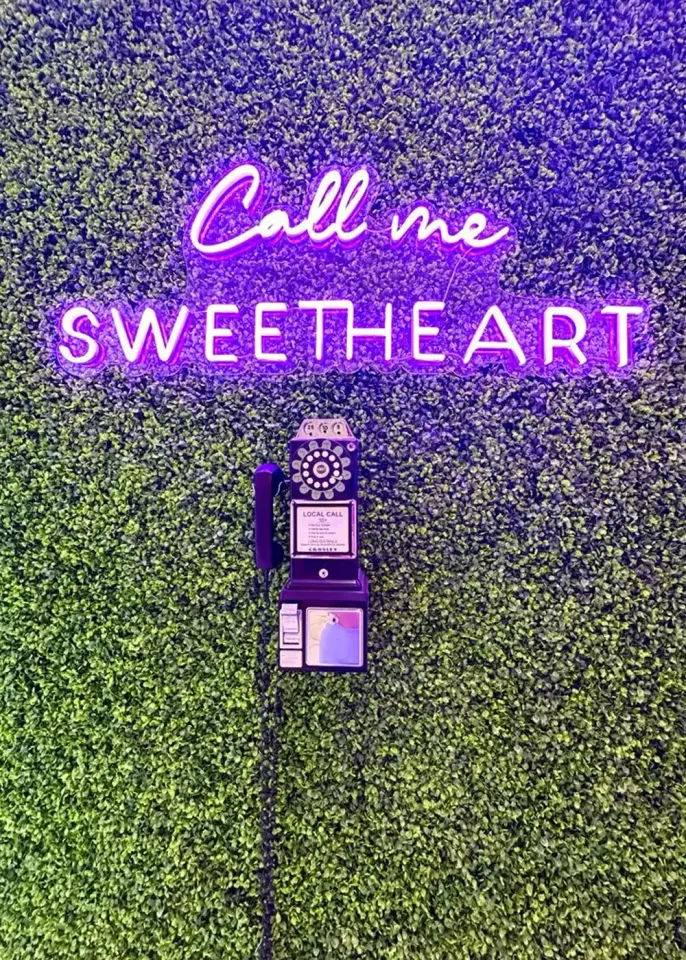 Neon sign wall at Sweet Heart Brazilian Wax & Sugaring, Lawrenceville