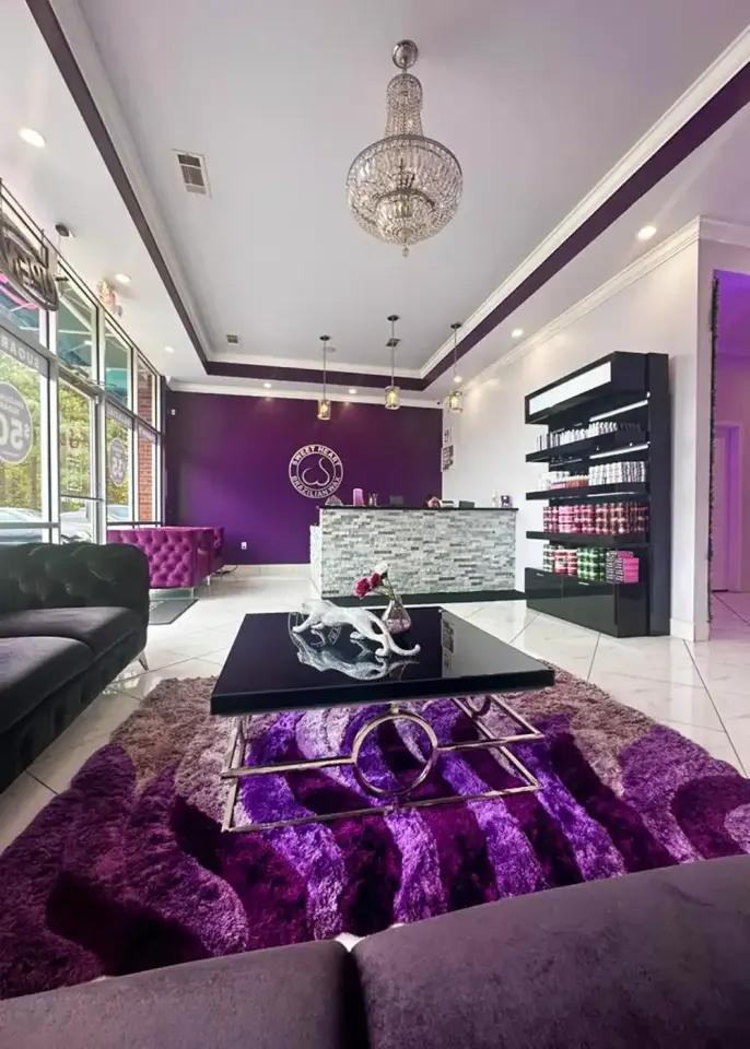 Lobby and front desk at Sweet Heart Brazilian Wax & Sugaring, Lawrenceville
