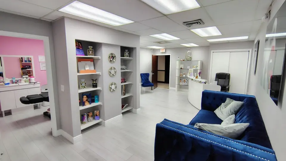 Waiting area at VIP Aesthetic Center, Hallandale Beach