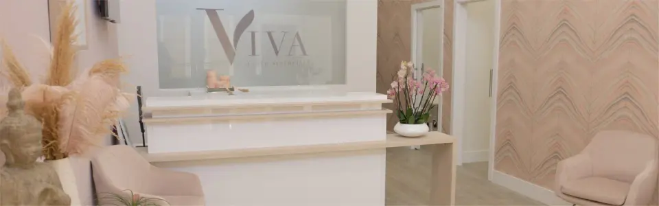 Reception desk at Viva Laser Aesthetics, North Miami Beach