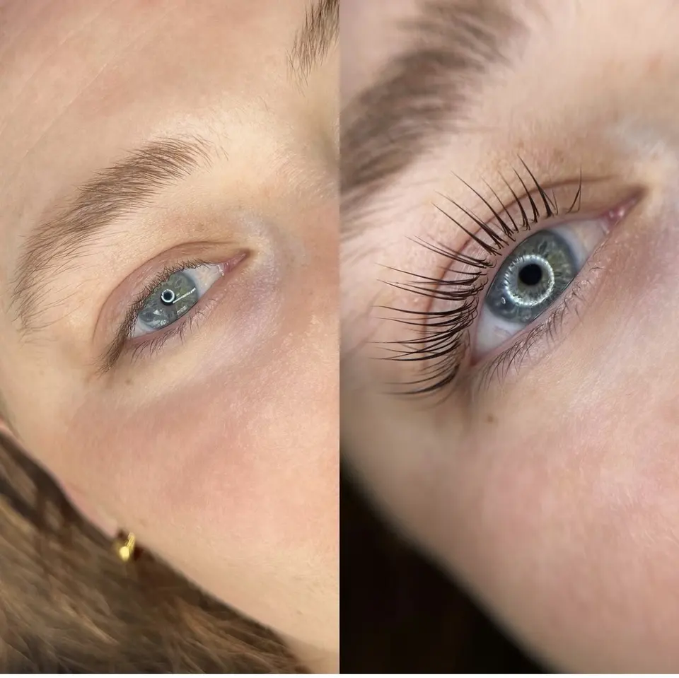 Lash treatment before-and-after shown on Wax That Ash’s website