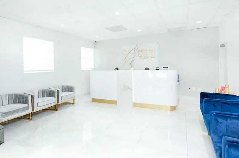 Reception area at Weston HCG Center Medical Spa, Weston
