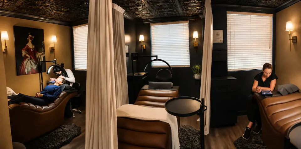 Treatment suite at Weston Lashes, Weston